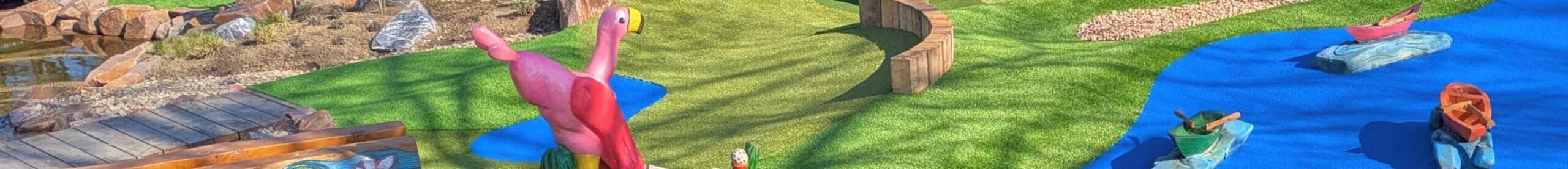Slider Flamingo und Boote Slider Falmingo und Boote Adventure Minigolf Bochum